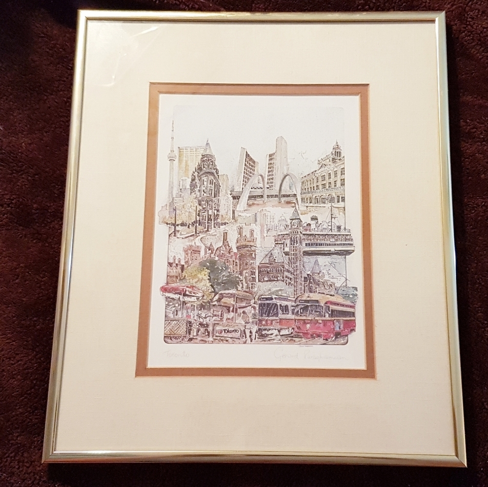 1990 Toronto Water Color Painting Gerard Paraghamian Signed #9160 Framed